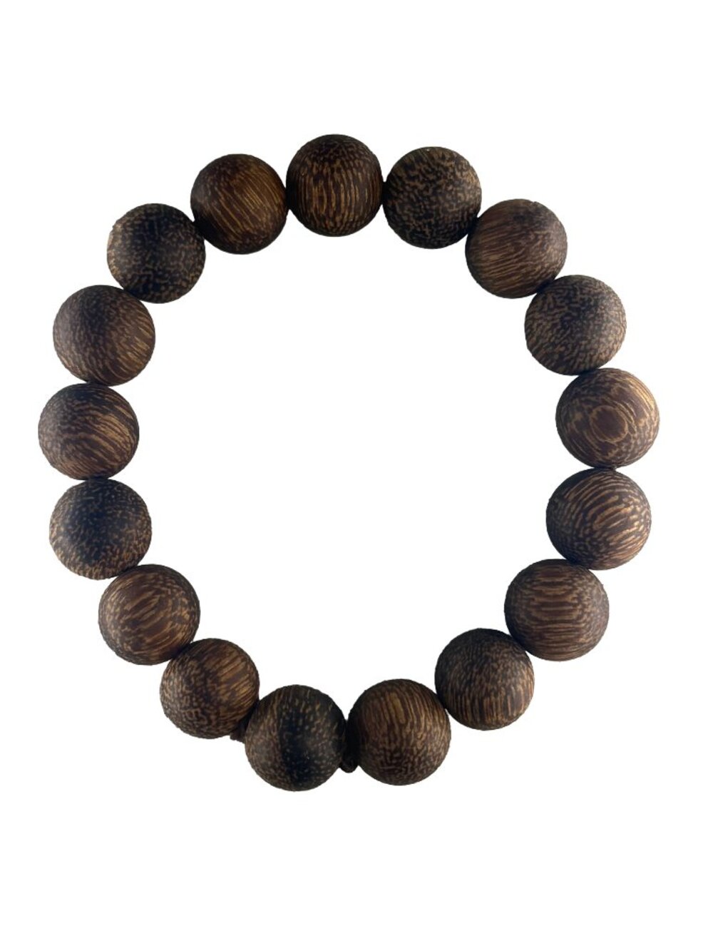 Dark Agarwood Chen Xiang Beaded Bracelet 12mm Round Wood Mala Meditation 14.72g